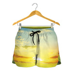 Sunrise Meadow Print Women's Shorts