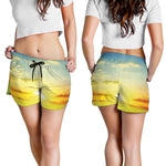 Sunrise Meadow Print Women's Shorts
