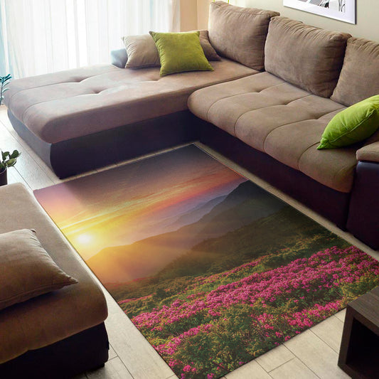 Sunrise Mountain Print Area Rug