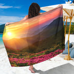 Sunrise Mountain Print Beach Sarong Wrap