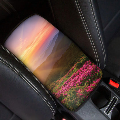 Sunrise Mountain Print Car Center Console Cover
