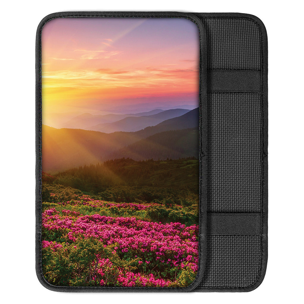 Sunrise Mountain Print Car Center Console Cover