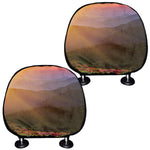 Sunrise Mountain Print Car Headrest Covers