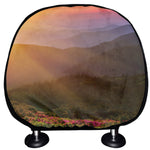 Sunrise Mountain Print Car Headrest Covers