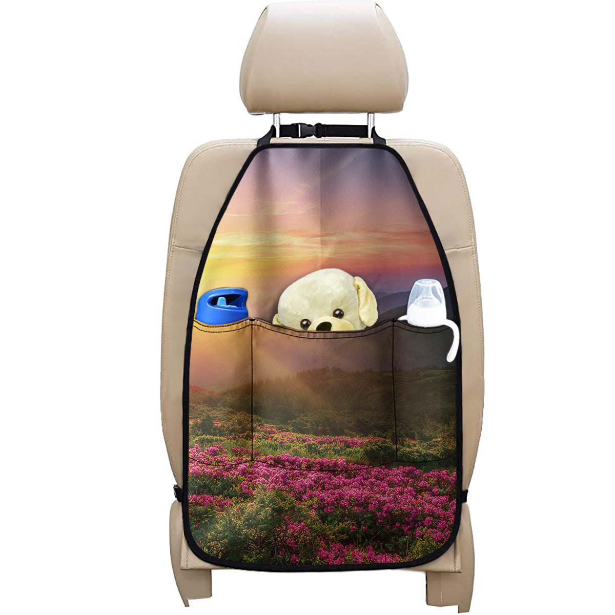 Sunrise Mountain Print Car Seat Organizers