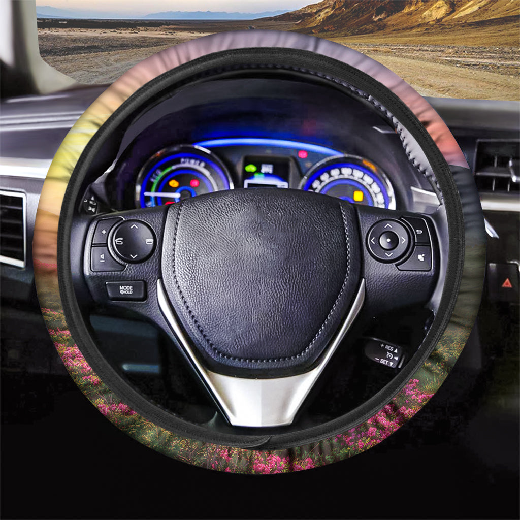 Sunrise Mountain Print Car Steering Wheel Cover