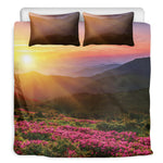 Sunrise Mountain Print Duvet Cover Bedding Set