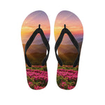Sunrise Mountain Print Flip Flops