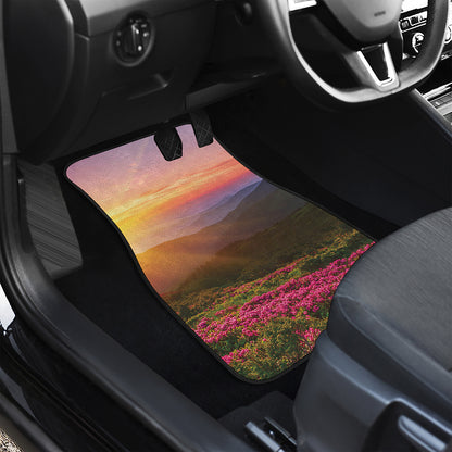 Sunrise Mountain Print Front and Back Car Floor Mats