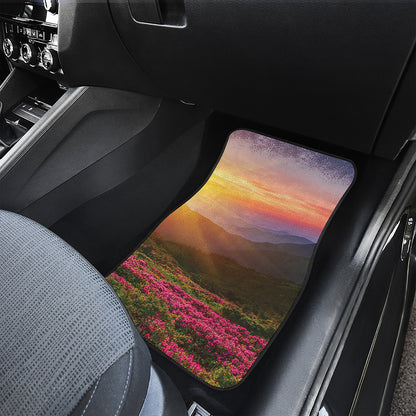 Sunrise Mountain Print Front and Back Car Floor Mats