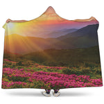 Sunrise Mountain Print Hooded Blanket