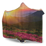 Sunrise Mountain Print Hooded Blanket