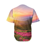 Sunrise Mountain Print Men's Baseball Jersey