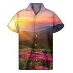 Sunrise Mountain Print Men's Short Sleeve Shirt