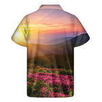 Sunrise Mountain Print Men's Short Sleeve Shirt