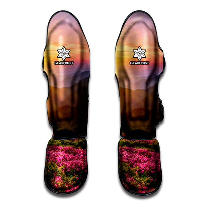 Sunrise Mountain Print Muay Thai Shin Guard