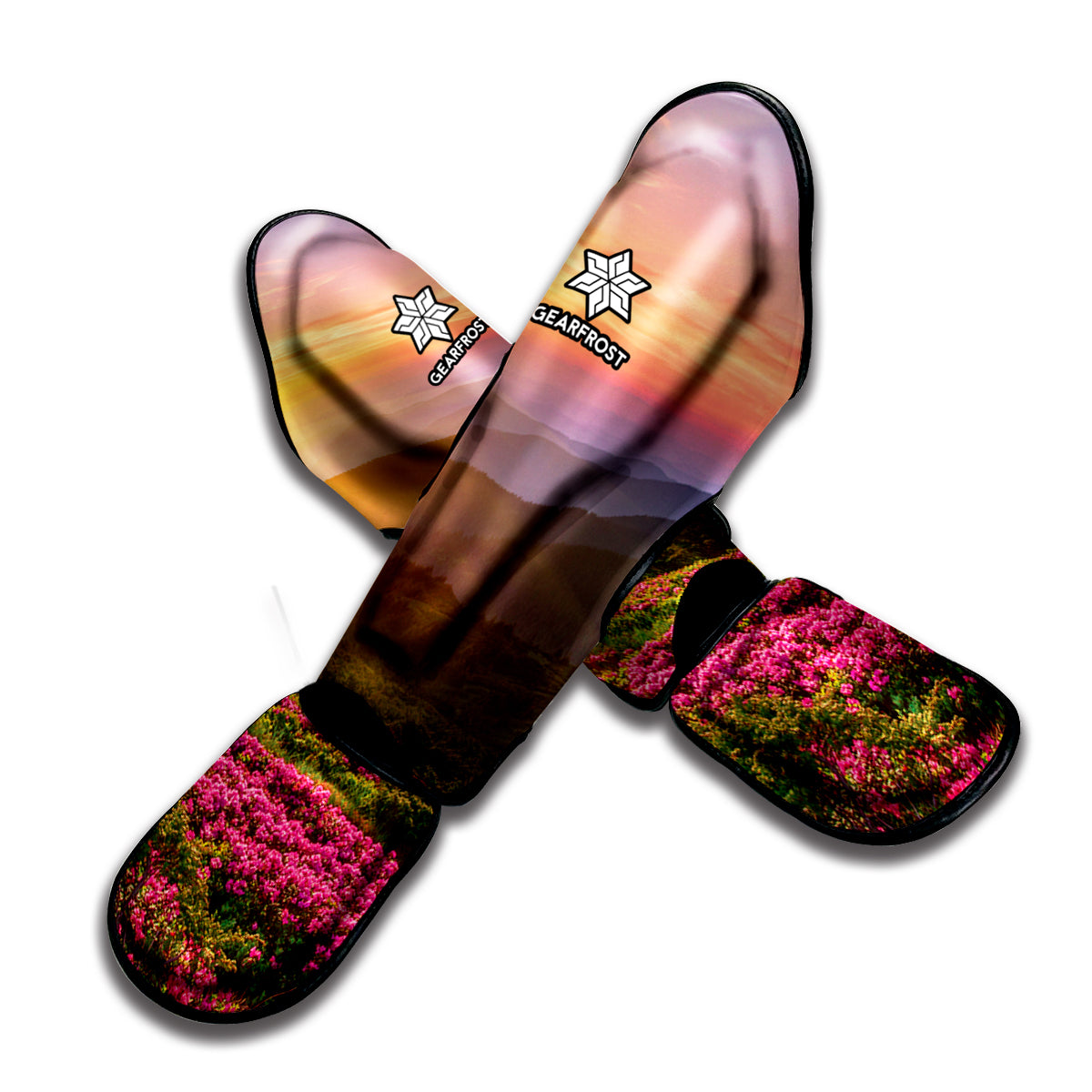 Sunrise Mountain Print Muay Thai Shin Guard