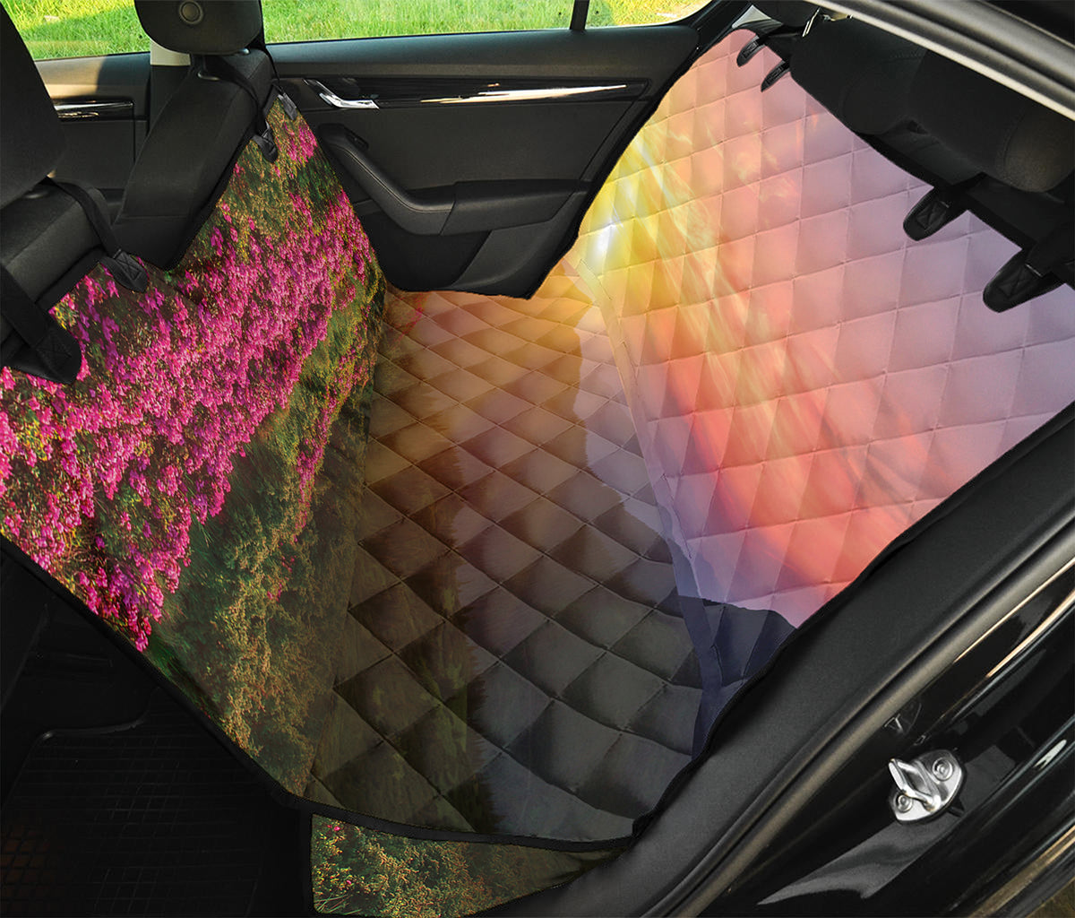 Sunrise Mountain Print Pet Car Back Seat Cover