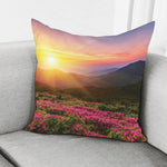 Sunrise Mountain Print Pillow Cover