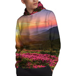 Sunrise Mountain Print Pullover Hoodie