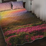 Sunrise Mountain Print Quilt Bed Set