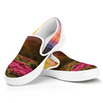 Sunrise Mountain Print White Slip On Shoes