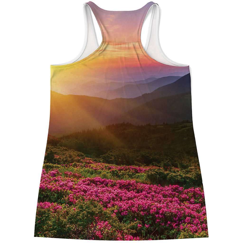 Sunrise Mountain Print Women's Racerback Tank Top