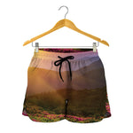 Sunrise Mountain Print Women's Shorts