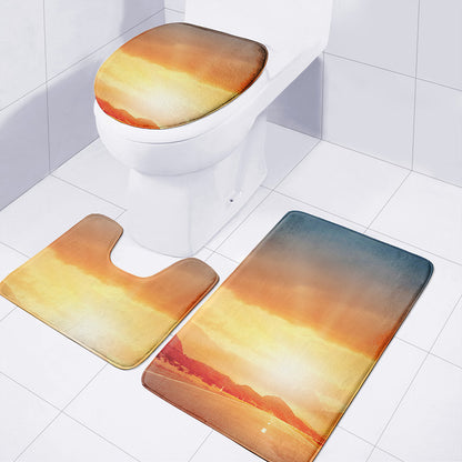 Sunrise Road Print 3 Piece Bath Mat Set