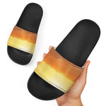 Sunrise Road Print Black Slide Sandals