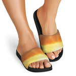 Sunrise Road Print Black Slide Sandals