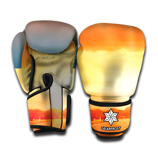 Sunrise Road Print Boxing Gloves
