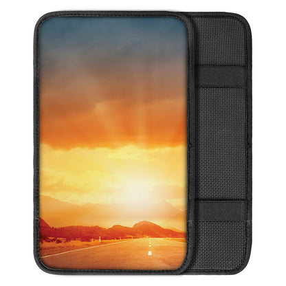Sunrise Road Print Car Center Console Cover