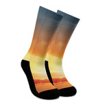 Sunrise Road Print Crew Socks