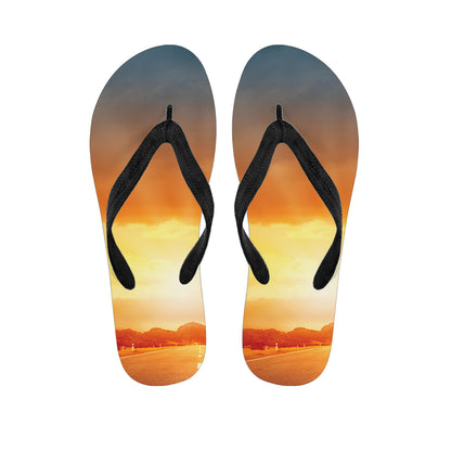 Sunrise Road Print Flip Flops