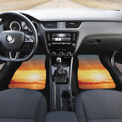 Sunrise Road Print Front and Back Car Floor Mats