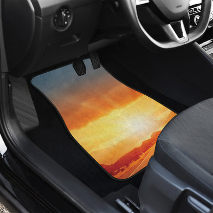 Sunrise Road Print Front and Back Car Floor Mats