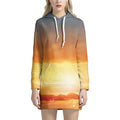 Sunrise Road Print Pullover Hoodie Dress