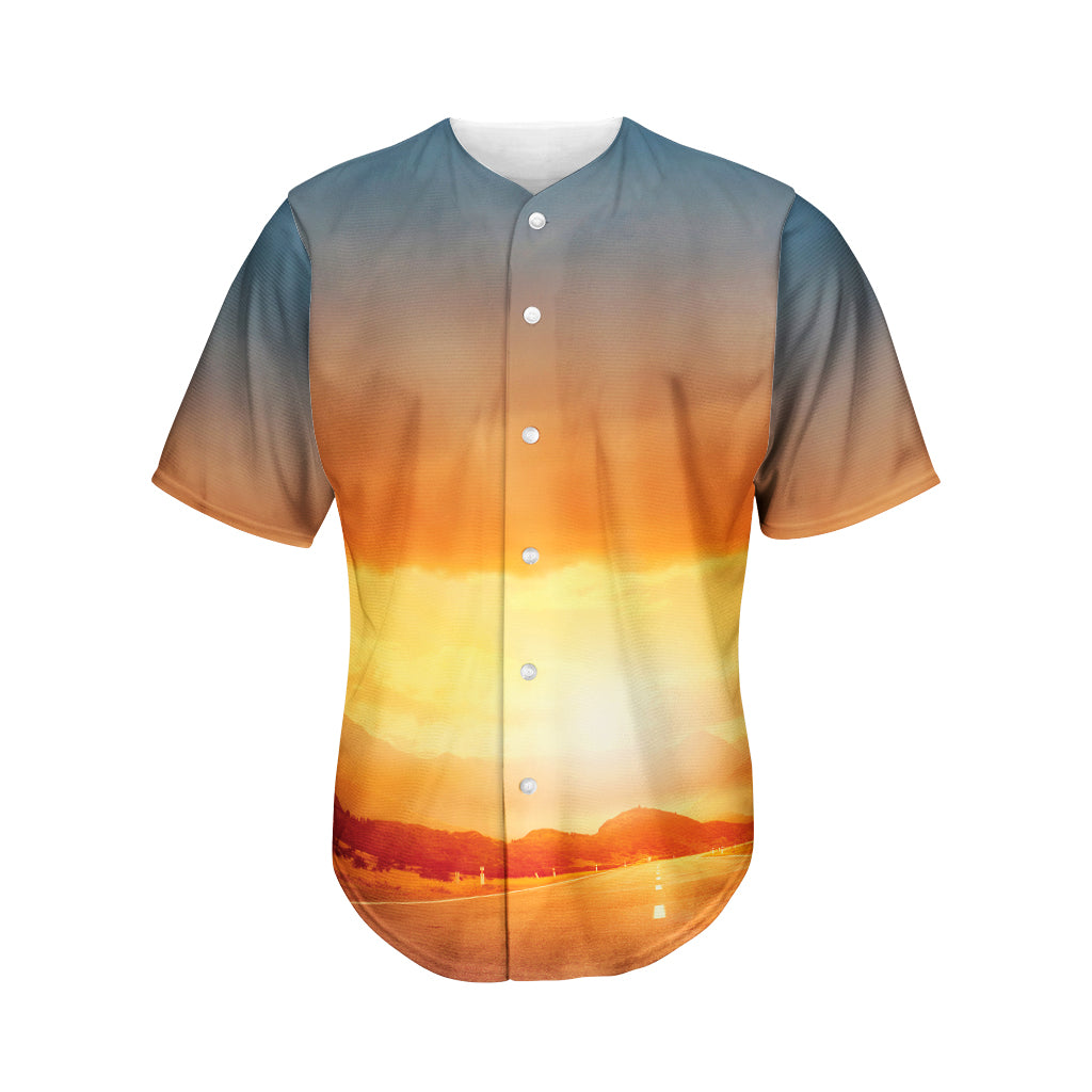 Sunrise Road Print Men's Baseball Jersey