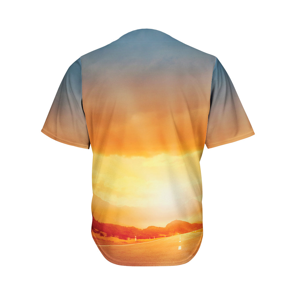 Sunrise Road Print Men's Baseball Jersey