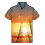 Sunrise Road Print Men's Short Sleeve Shirt