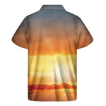 Sunrise Road Print Men's Short Sleeve Shirt