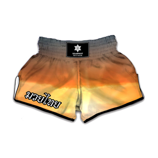 Sunrise Road Print Muay Thai Boxing Shorts