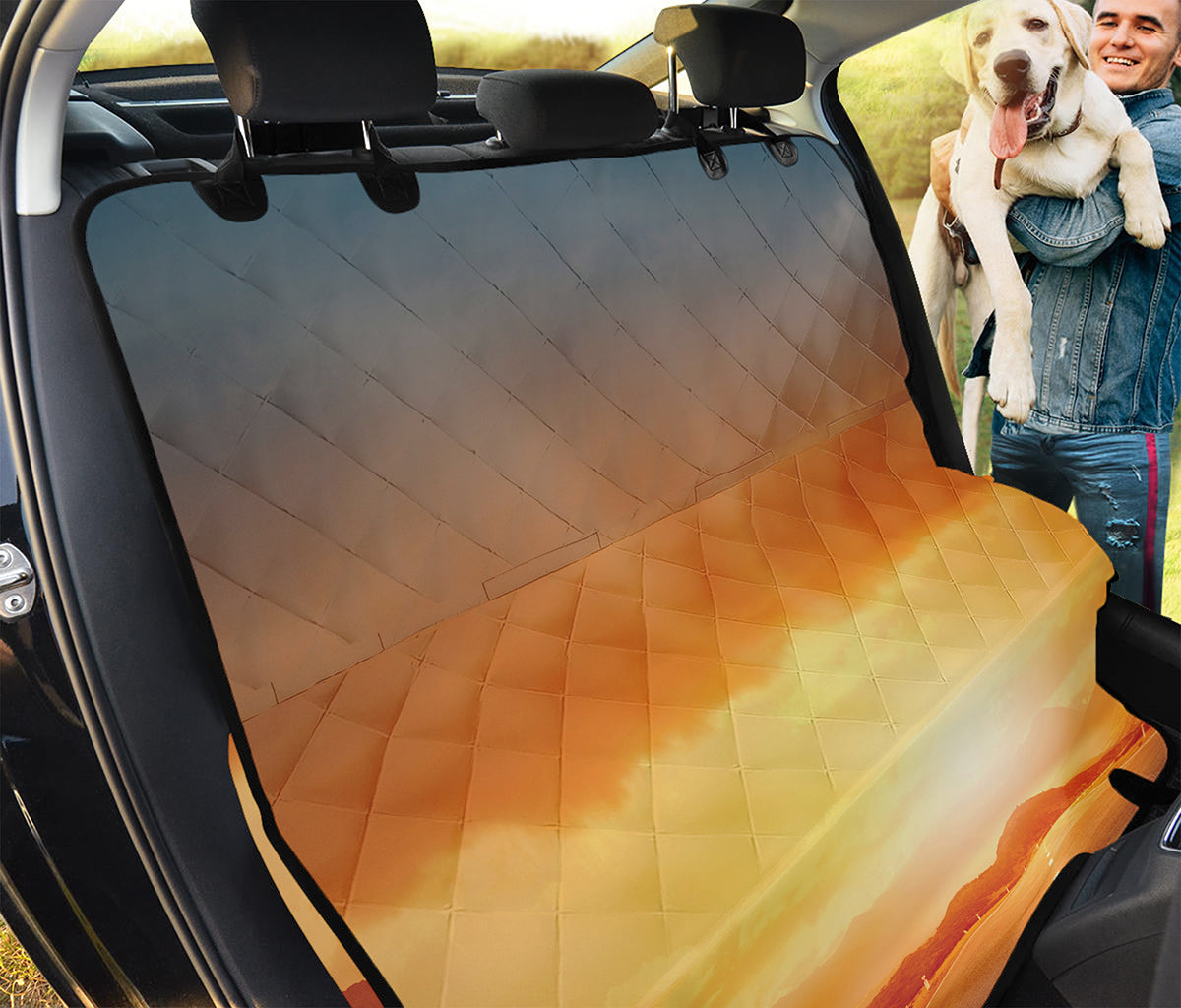 Sunrise Road Print Pet Car Back Seat Cover