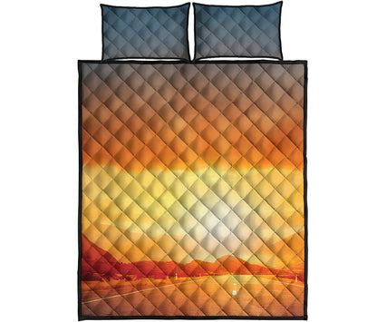 Sunrise Road Print Quilt Bed Set