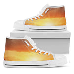Sunrise Road Print White High Top Shoes
