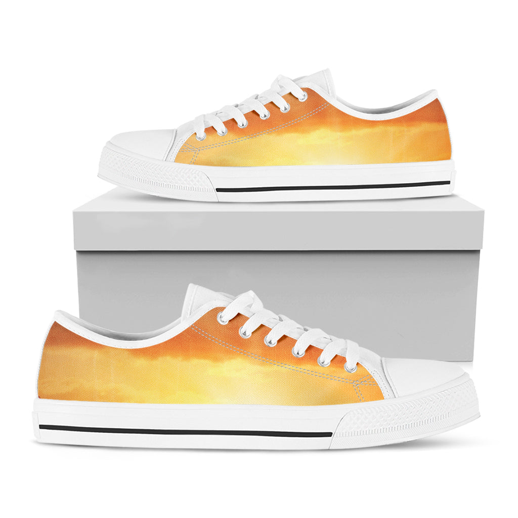 Sunrise Road Print White Low Top Shoes