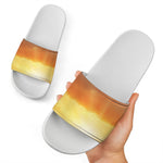 Sunrise Road Print White Slide Sandals
