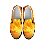 Sunrise Sky Print Black Slip On Shoes