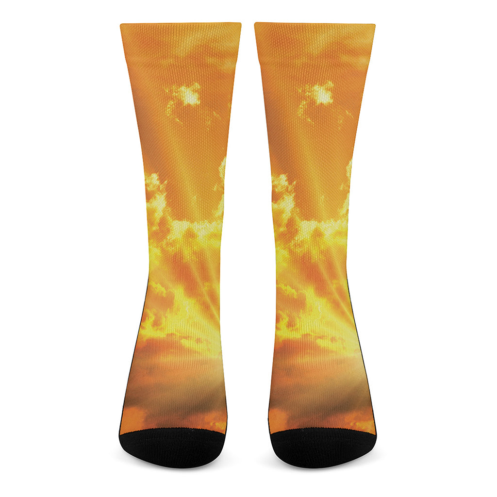 Sunrise Sky Print Crew Socks